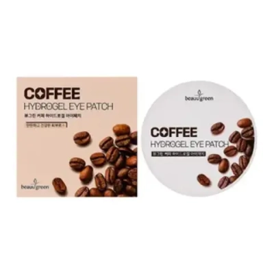 BeauuGreen Coffee Hydrogel Eye Patch, 30pair - Тонизирующие гидрогелевые патчи с кофеином 60 штук
