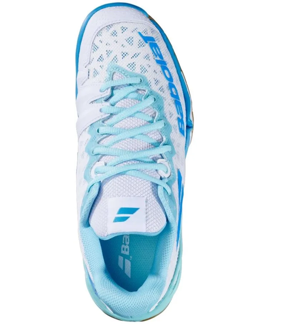Женские кроссовки для padel Babolat Shadow 4 - white/lagoon