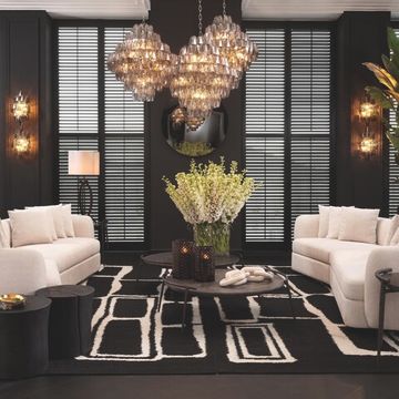Eichholtz Chandelier Benini L, Smoke Glass / Nickel Finish