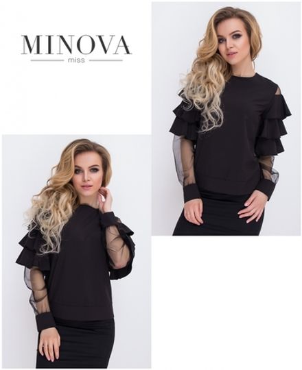 Блуза 8578-черный Minova Фото 1
