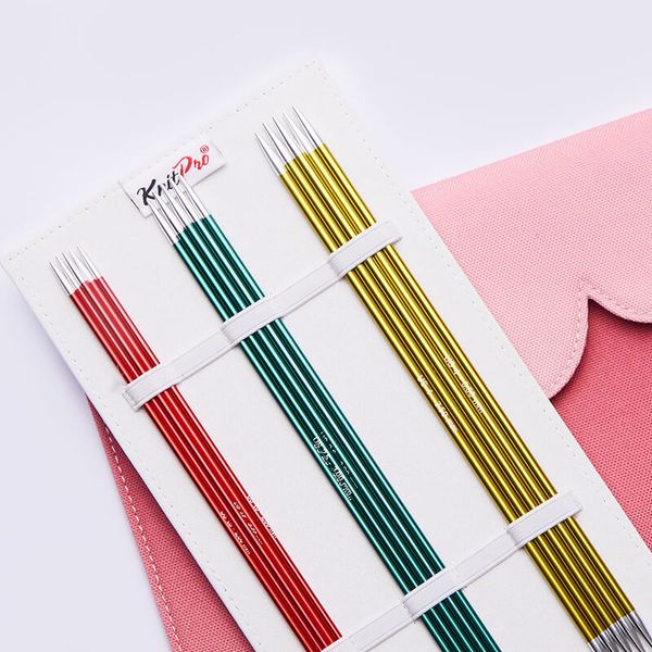 Набор чулочных спиц Knit Pro 20см Zing, алюминий, 6 видов (новый дизайн 47402), 47422