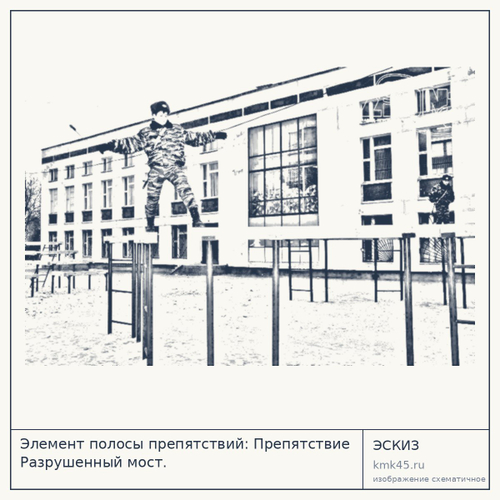 Элемент полосы препятствий: Препятствие Разрушенный мост. — от 39 000 ₽