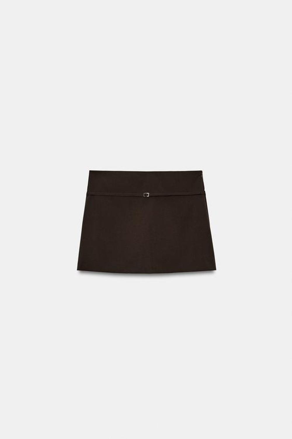 ZARA ЮБКА-ШОРТЫ С РЕМНЕМ, ТЕМНО-БАКЛАЖАНОВЫЙ