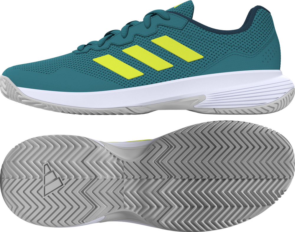 Мужские кроссовки теннисные Adidas GameCourt 2 M - lucid lemon/footwear white