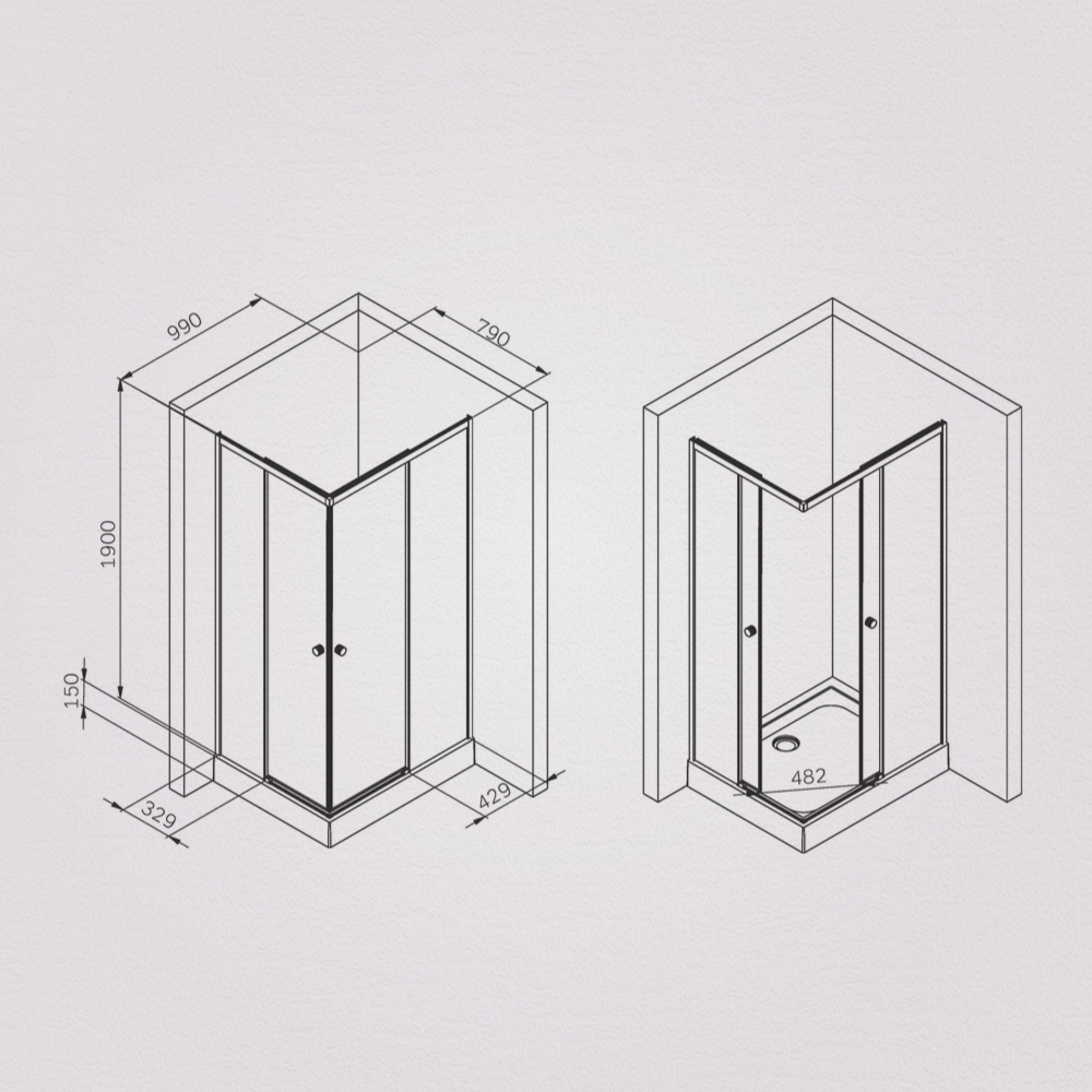 Душевое ограждение 100x80 см, без поддона AM.PM X-Joy W94G-403-100280-BT1K