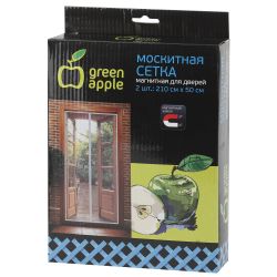 GBN007 GREEN APPLE Магнитная сетка на дверь 2штx210смx50см, магнитный замок, 12шт липучка крепежная | GREEN APPLE