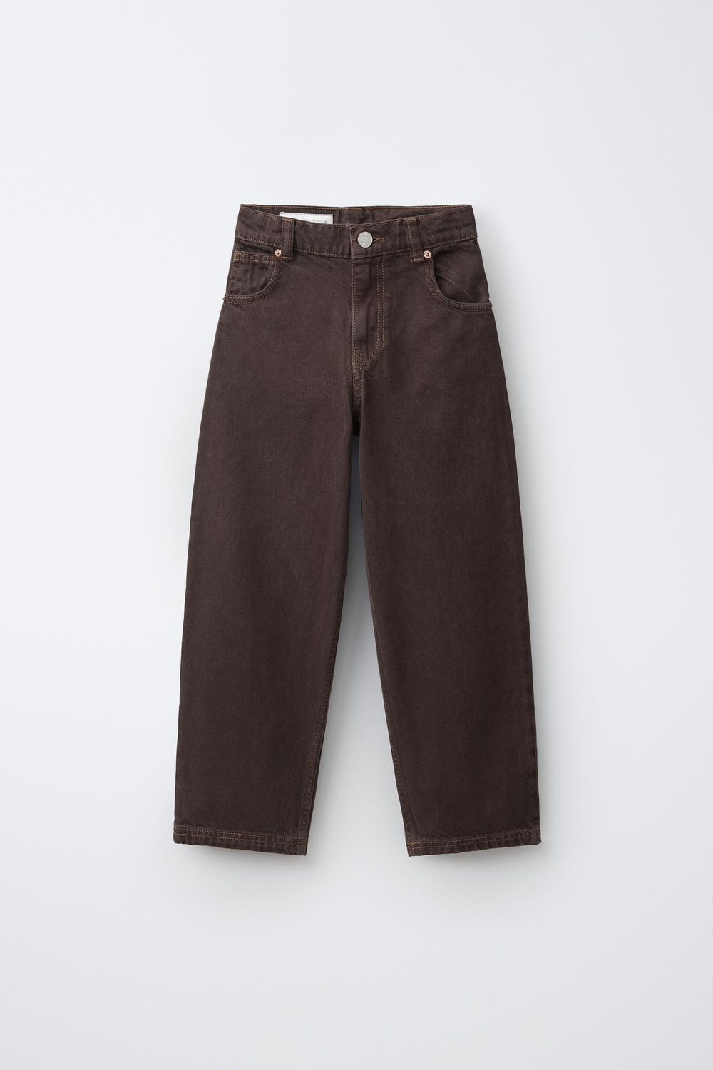 ZARA ДЖИНСЫ BAGGY RELAXED, КОРИЧНЕВЫЙ