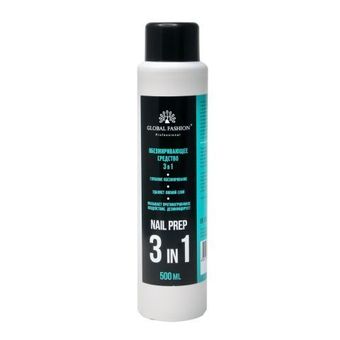 Обезжириватель Global Fashion, Nail Prep 3 in 1, 500 мл