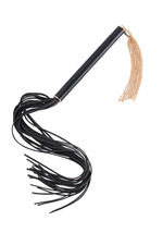Черная многохвостая плеть PREMIUM FLOGGER - 53 см. (Цвет: черный)