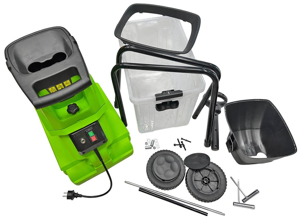 Измельчитель садовый электрический GREENWORKS GACSB, 220V, 2500W, с контейнером (2206707)