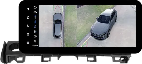 Магнитола для Mazda 6 GJ 2015-2018 (ШГУ цветной) - Teyes LUX ONE 360 монитор 12.3", Android 10, Быстрая, CarPlay, 4G SIM-слот, 4 камеры в комплекте
