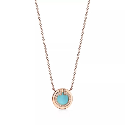 Подвеска из розового золота с бирюзой и бриллиантами, Tiffany 💠
