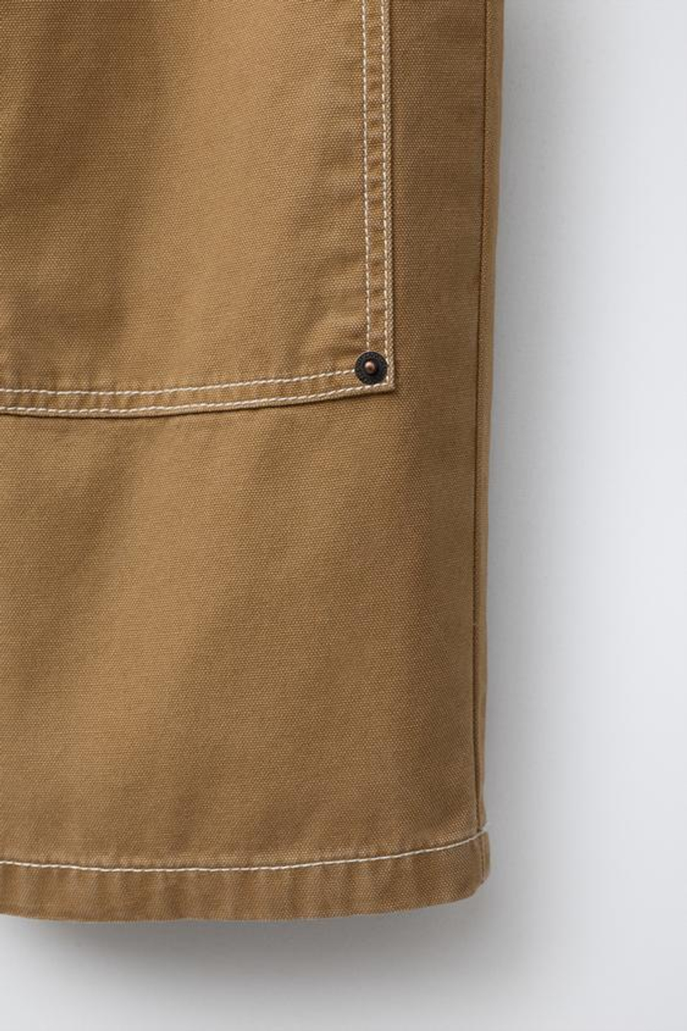 ZARA БРЮКИ КАРГО С ОТСТРОЧКОЙ, СВЕТЛО-КОРИЧНЕВЫЙ