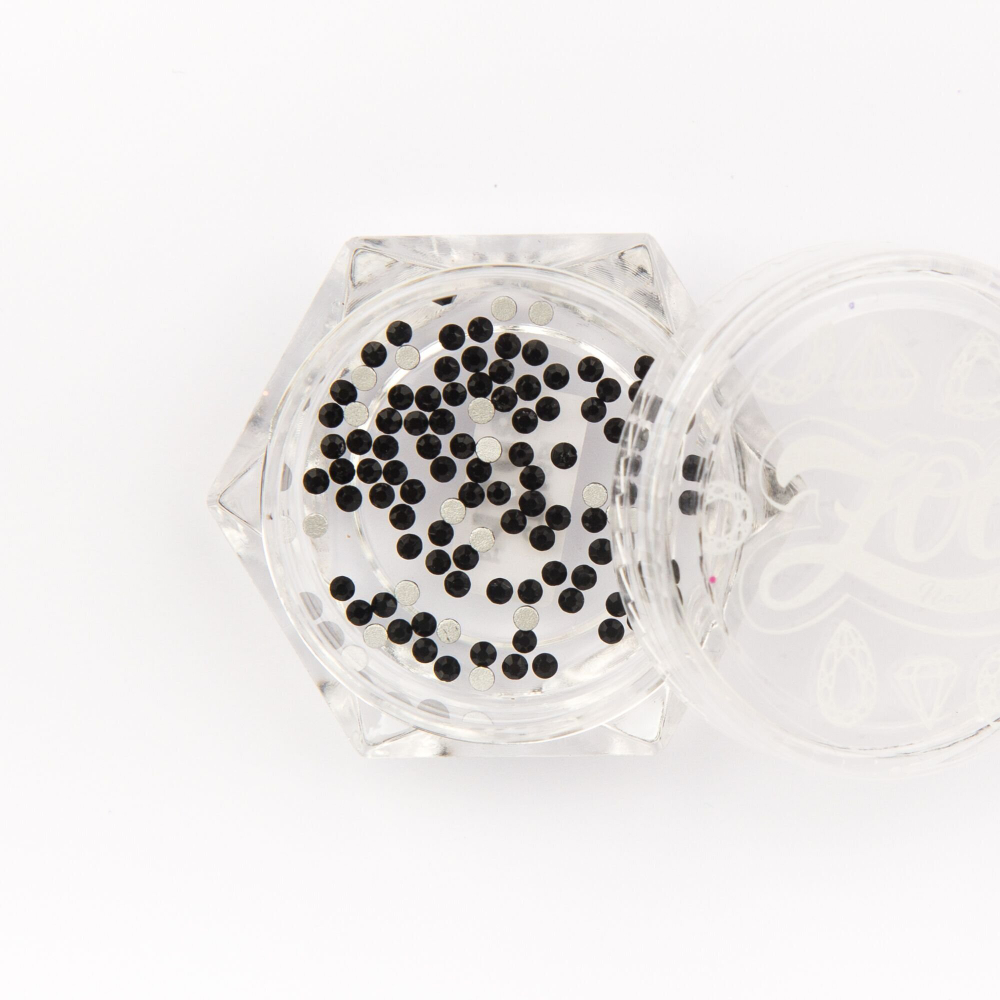 Zoo nail Стразы стеклянные черные JetBlack SS3 (1,3мм), 100шт