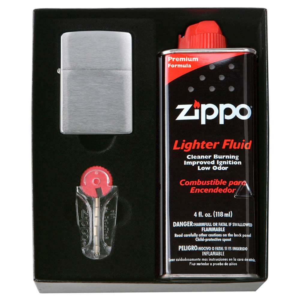 Набор подарочный для широкой зажигалки Zippo, черный, 118х43х145 мм