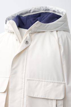 ZARA ПАРКА WATER REPELLENT С КОНТРАСТНЫМИ ДЕТАЛЯМИ, БЕЛЫЙ