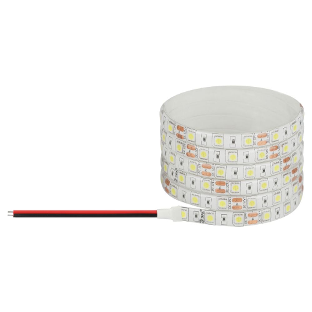 Светодиодная лента ЭРА LS5050-14,4-60-12-3000K-IP65-1 year-5m теплый белый 1 год | Светодиодные ленты 12В 1 год
