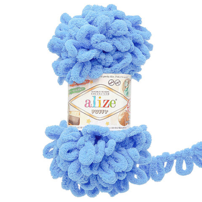 Пряжа Alize (Ализе) Puffy / уп.5 мот. по 100 г, 9м, 289 синий A