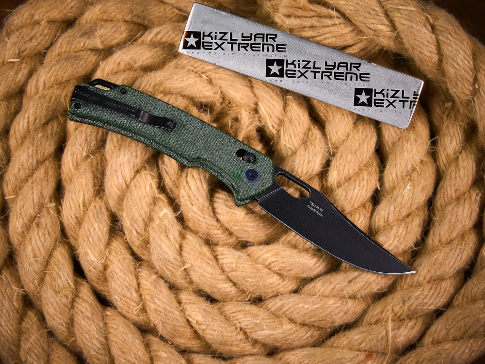 Складной нож SRM 9203-MG2 BlackWash сталь 10Cr15CoMoV рукоять OD Green Micarta