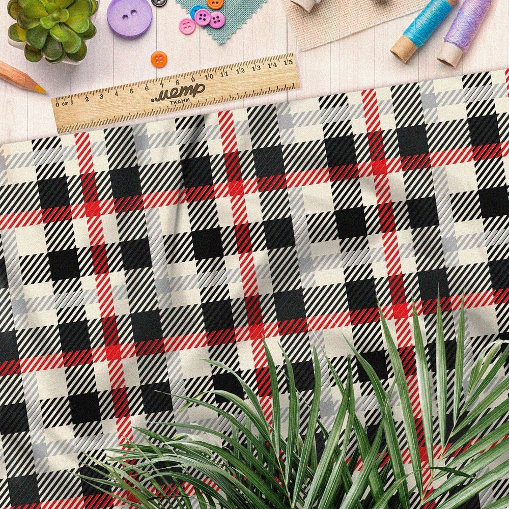 Ткань штапель шотландка
