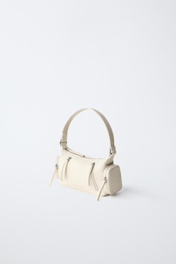 ZARA СУМКА НА МОЛНИИ, ЭКРЮ