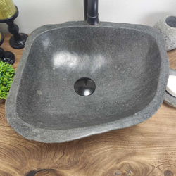 Раковина из речного камня RS0566 40x38x15 см