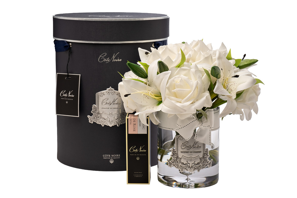 Диффузор Cote Noire Roses&LIlies white + 2 спрея White Gardenia+Rose Petal 10мл Garda Decor