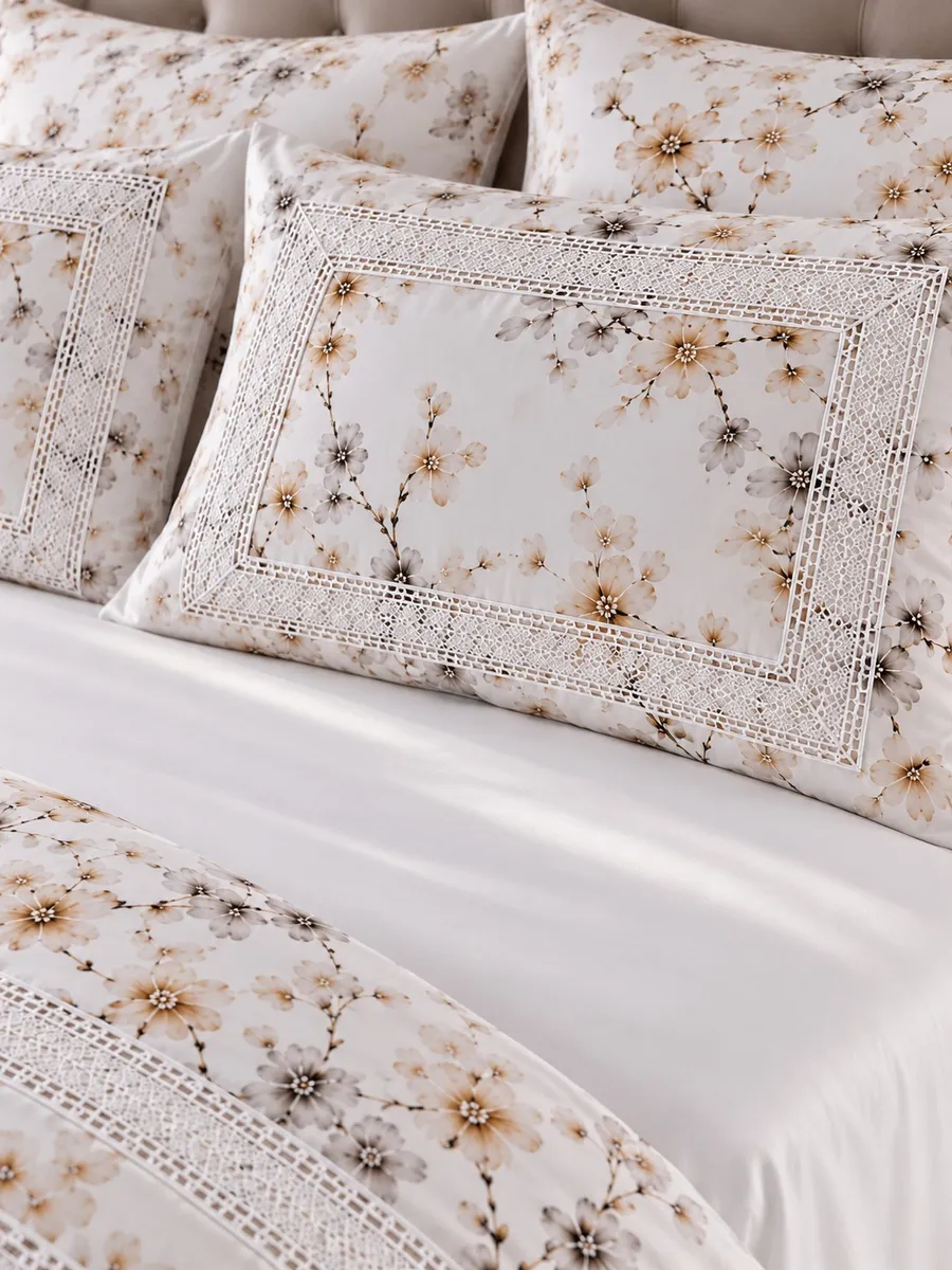 Gelin Home КПБ 6 пр. EBRU бежевый цвет пододеяльник 200*220, простынь 240*260, наволочки 50*70 2шт, декоративные наволочки 50*70 2шт GLNN546 — фото 4