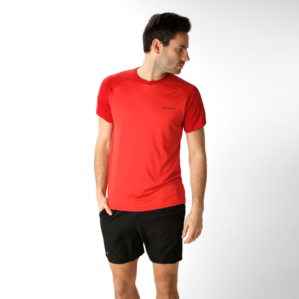 Мужское теннисное поло Babolat Play Crew Neck T-Shirt Men - Red