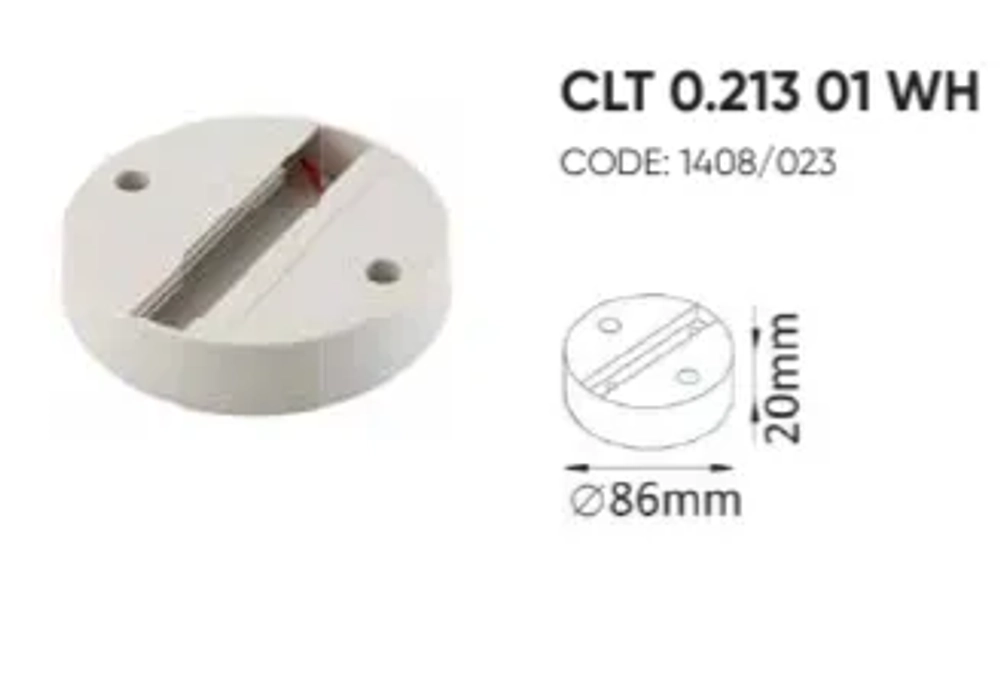 Основание для самостоятельного монтажа трековых однофазных светильников Crystal Lux CLT 0.213 01 WH