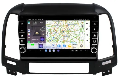 Магнитола для Hyundai Santa Fe 2006-2012 - Kuberg OL-9717 (кнопки и крутилки) Android 13, Быстрая, CarPlay, 4G SIM-слот