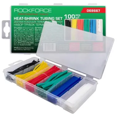 Трубки термоусадочные, набор 100пр. RockFORCE RF-068667