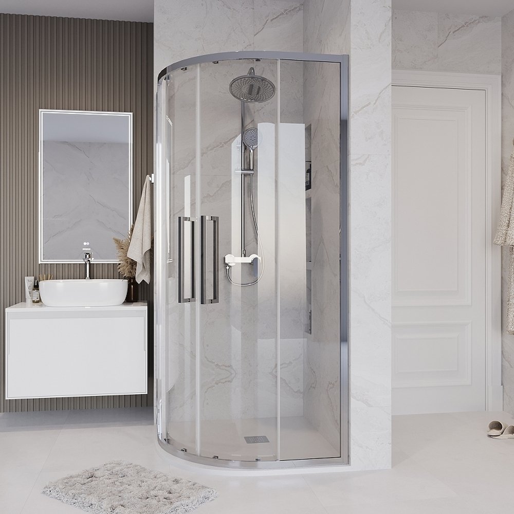 Душевой уголок Grossman Cosmo 100х100 301.K33.02.1010.10.00 профиль Хром стекло прозрачное