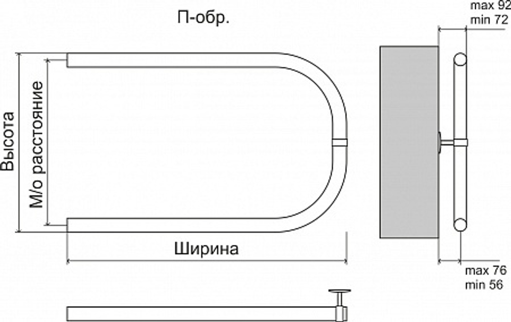 Полотенцесушитель водяной Terminus П-обр БШ 320х600