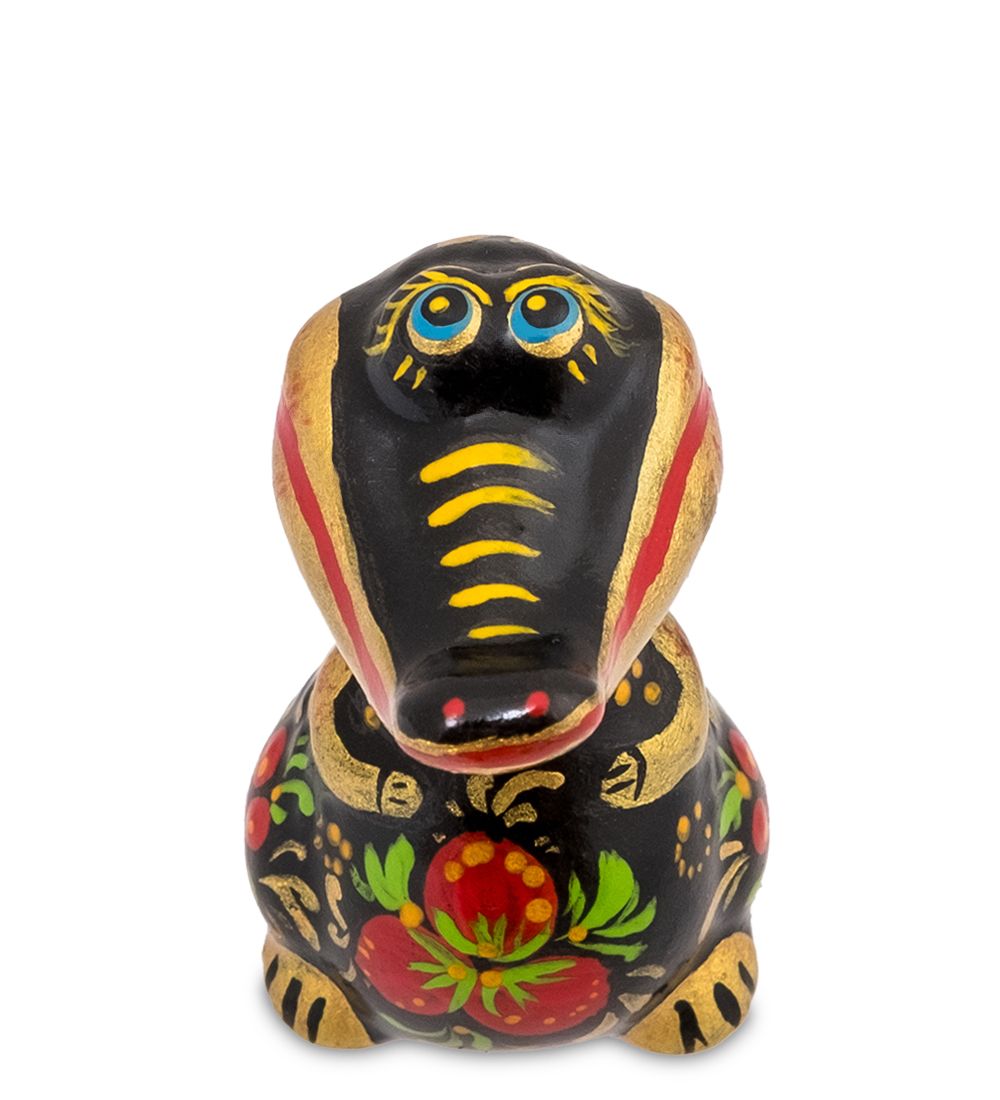 ГЛ- 981 Фигурка «Крокодил» хохлома (Гжельский фарфор)