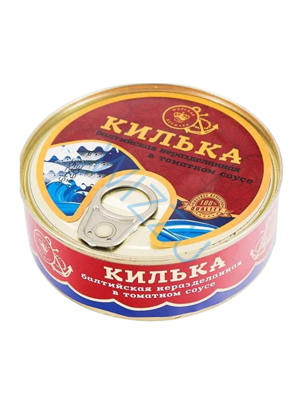 Килька Морская Держава балтийская в томатном соусе Банка №3 ключ 230г