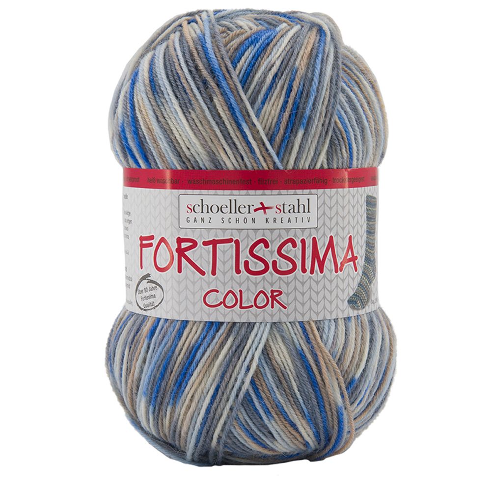 Пряжа Austermann (Аустерманн) Fortissima Socka 4-fach color / уп.5 мот. по 100 г, 420м, облако
