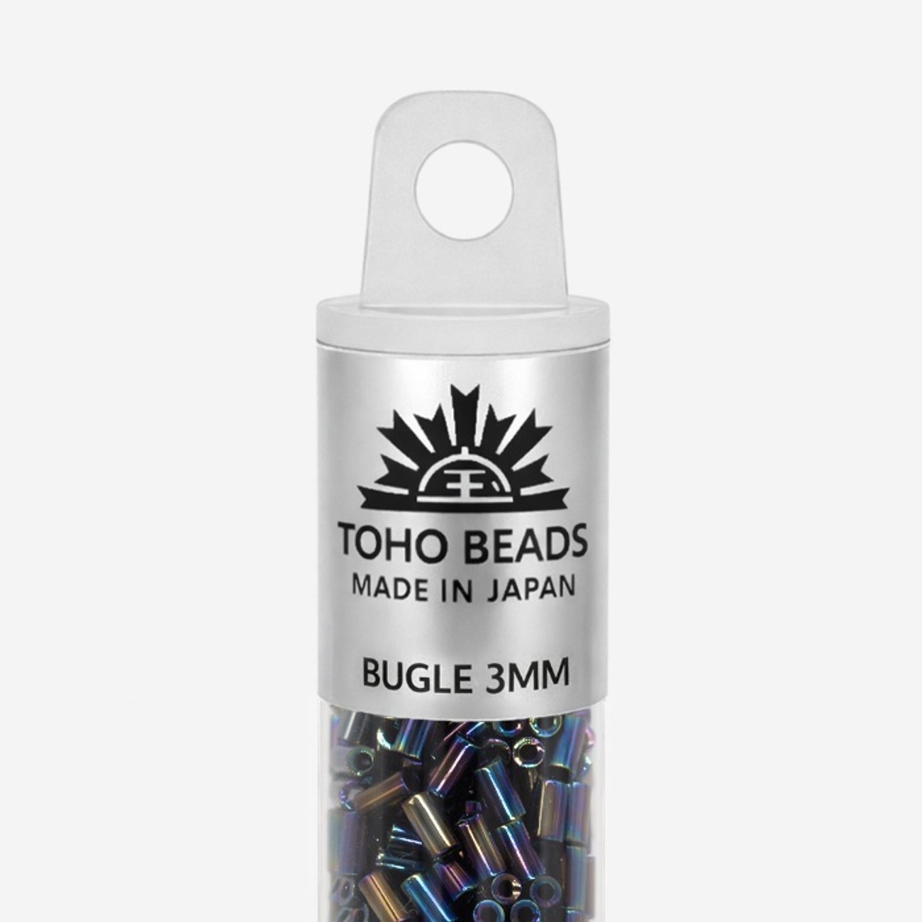 Японский бисер TOHO Bugle (стеклярус) 3mm (№86), металлизированный, непрозрачный глянцевый