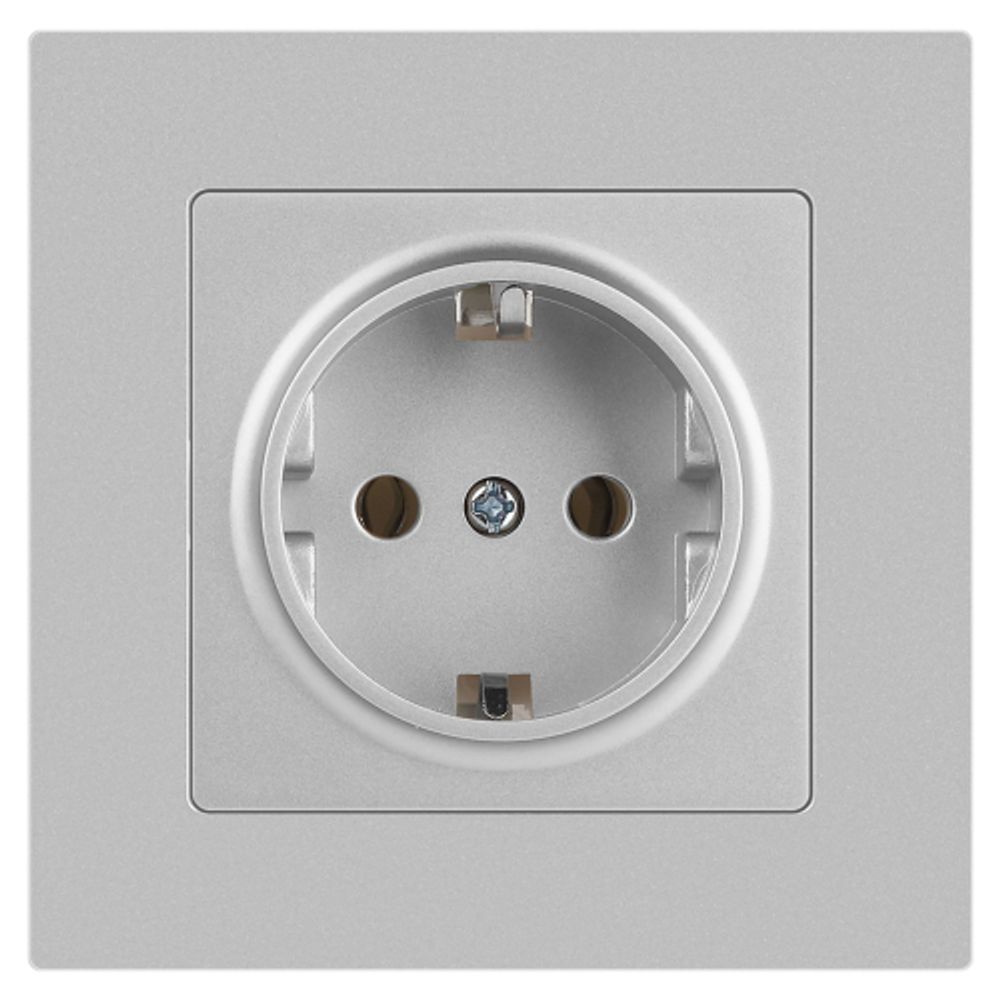 Розетка Intro Accent 6-202-03 2P+E Schuko 16А-250В IP20 СУ AL/CU алюминий | Intro