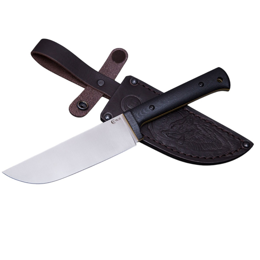Нож кузница Семина Узбекский, ст.95Х18, ц.м. рук.G10 черн., красный.сп. чехол кайдекс