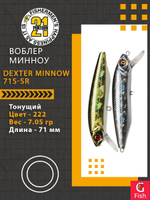 Воблер для рыбалки Pontoon21 Dexter Minnow 71S-SR, 222, 71 мм., 9.75 гр., 0.8-1.8м.