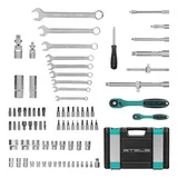 Набор инструментов 1/2", 1/4", CrV, 12 гранные головки, пластиковый кейс, 82 предмета Stels — фото 2