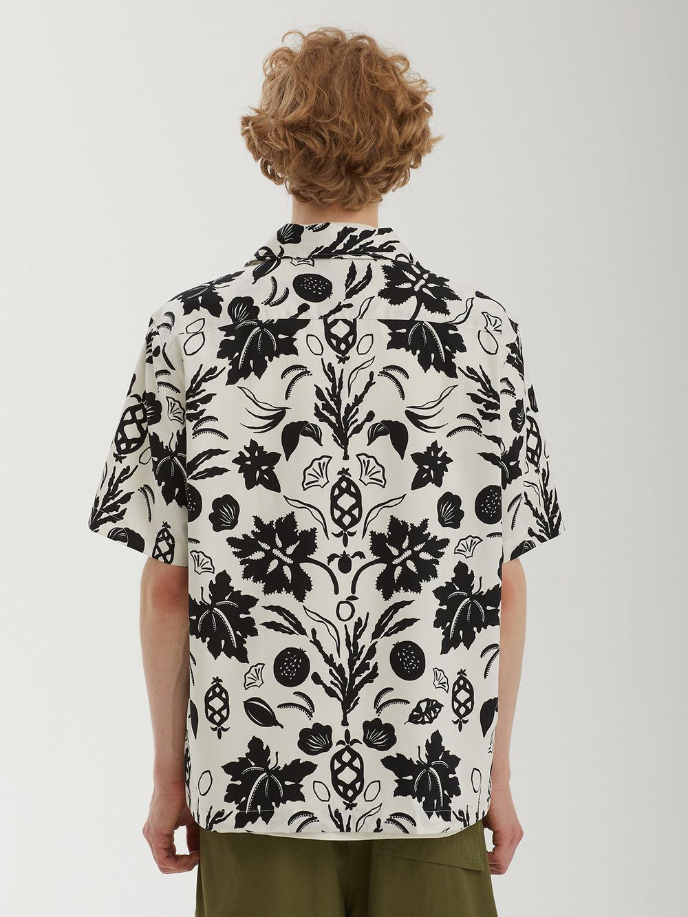 Мужская Рубашка Botanical Print Revere Collar