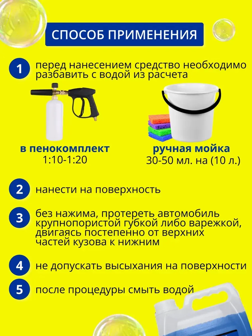Автошампунь для ручной мойки 5 литров