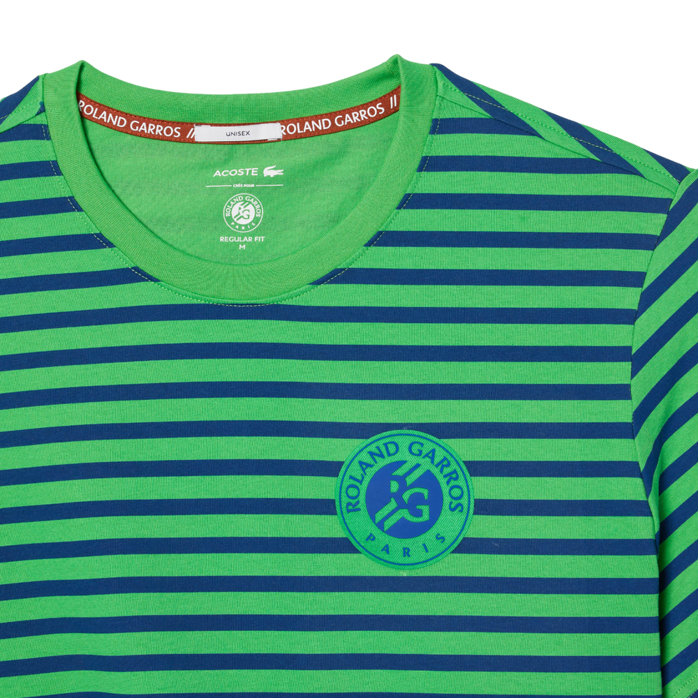 Мужская теннисная футболка Lacoste Unisex Ultra-Dry Sport Roland Garros Edition T-shirt - зеленый