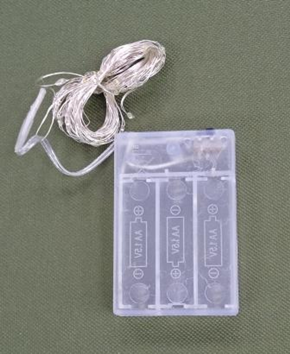 Гирлянда уличная 10 м, 100Led.желтая 3*АА NP-3404