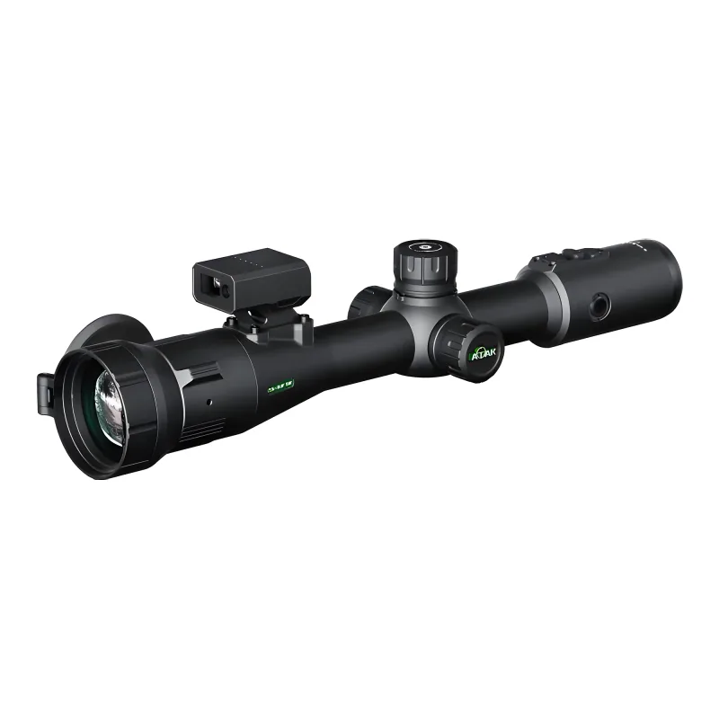 Тепловизионный прицел ATAK ET26-50LRF Tube (с дальномером и кольцами 30 мм на Picatinny) - вид слева спереди