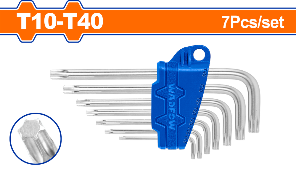 Набор шестигранников TORX WADFOW WHK3671 Т10-Т40