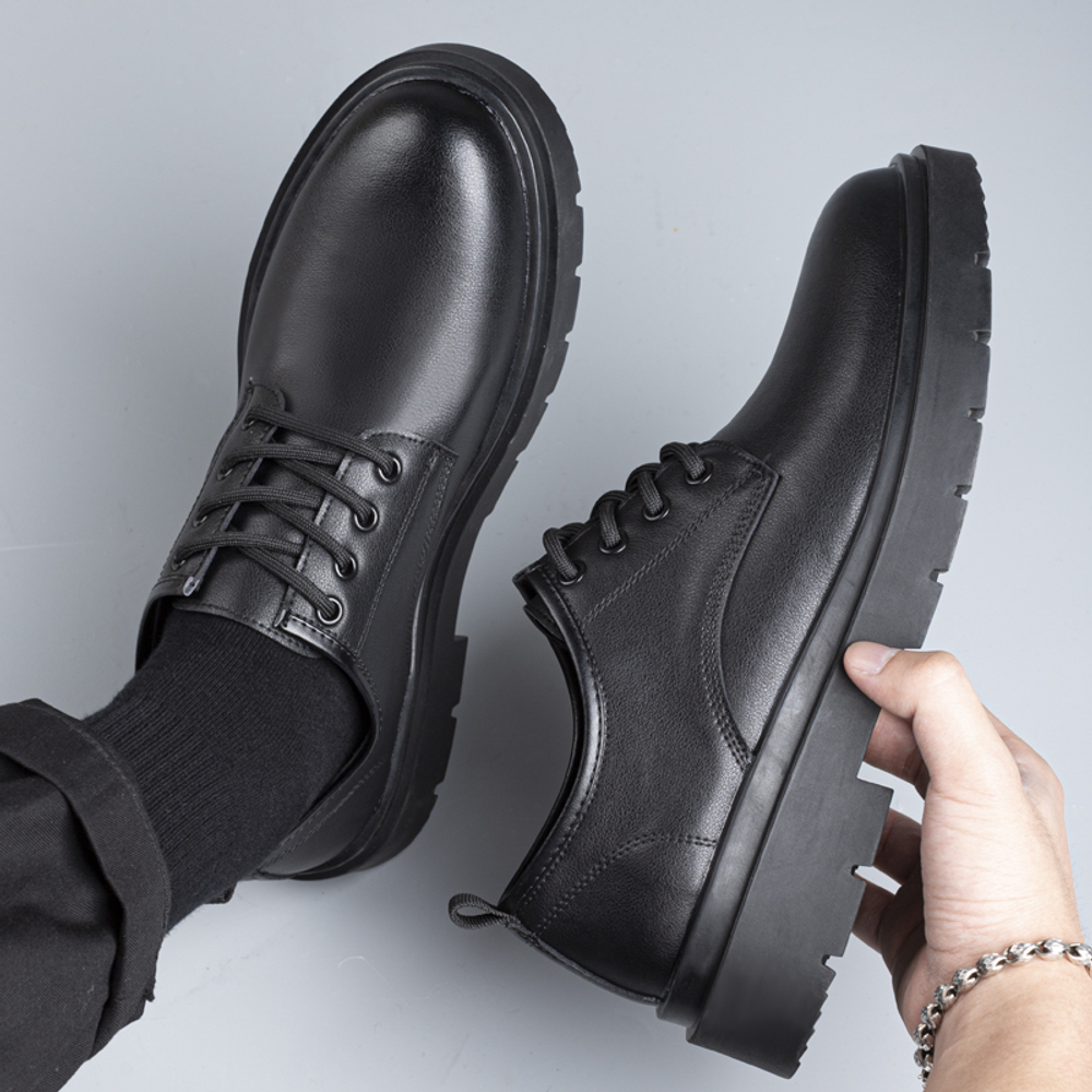 FOXER Casual Leather Shoes Men"s Low top Black