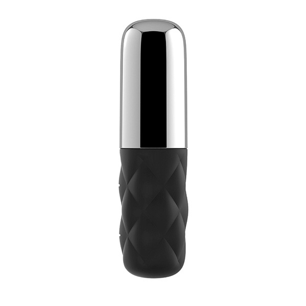 Чёрно-серебристая вибропуля 11см Satisfyer Sparkling Darling
